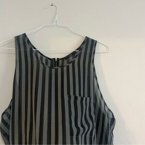 Papaya Black and Grey Striped Sheer Top (S)